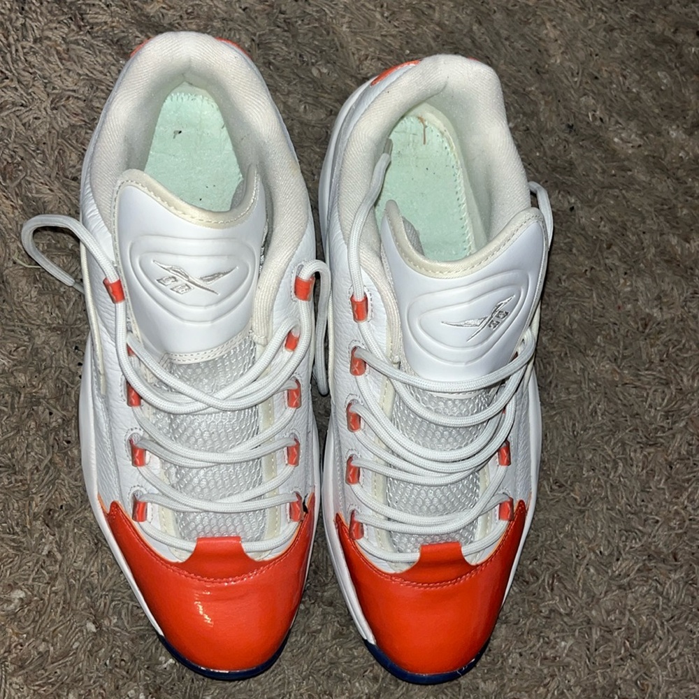 Reebok Question Low orange toe size 13